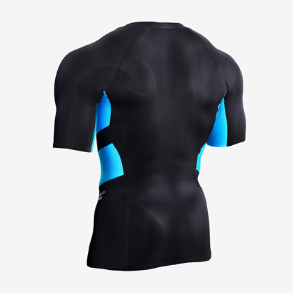 SEAMLESS BM・GEAR PROハーフスリーブ S ブラック×ブルー