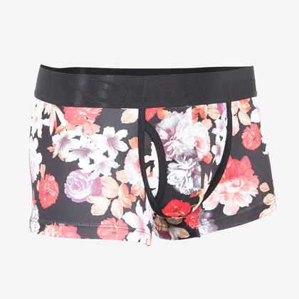 フラワープリント ボクサーパンツ L レッド