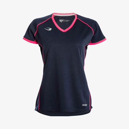 BM・DRY Vネックハーフスリーブ WOMEN L ブラック
