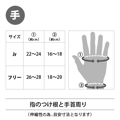 ナックルインナーグローブ(1組) Jr ブラック