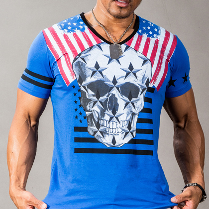 BM・SOULS プリントTシャツ3 L ネイビー