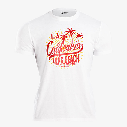 カジュアルプリントTシャツ TROPICAL2 L ブラック