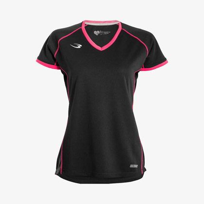 BM・DRY Vネックハーフスリーブ WOMEN L ブラック