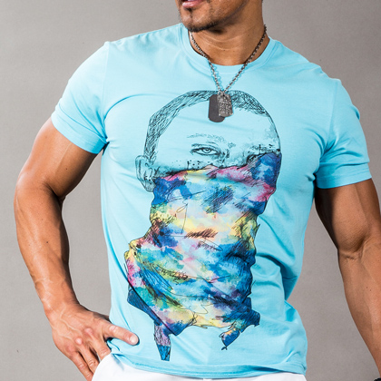 BM・SOULS プリントTシャツ5 L ブルー