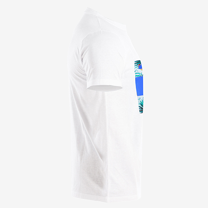 カジュアルプリントTシャツ TROPICAL1 L ブルー