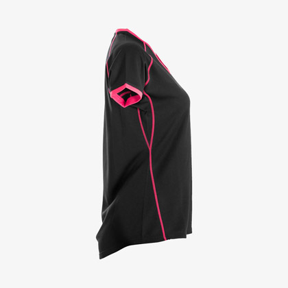 BM・DRY Vネックハーフスリーブ WOMEN L ブラック