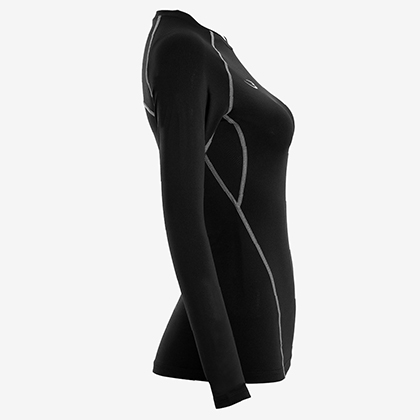 BM・GEAR アスリート3 WOMEN ロングスリーブ2 M ブラック×グレー