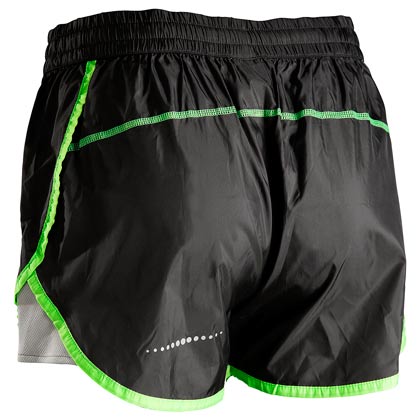 カラーステッチショートパンツ WOMEN M ブラック×グリーン