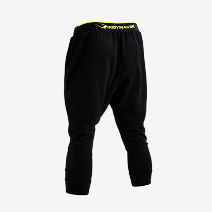 スウェットサルエル7分丈パンツ XL ブラック×イエロー