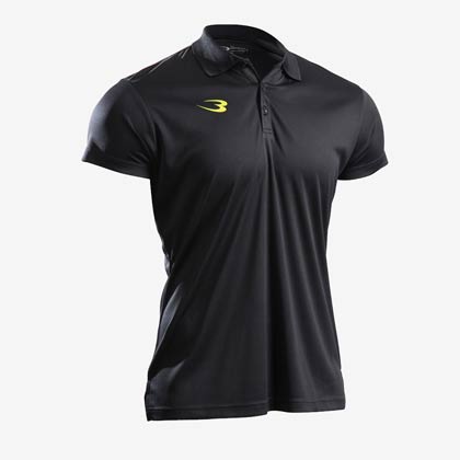 BM・DRY スポーツポロシャツ1 2XL ブラック×グレー