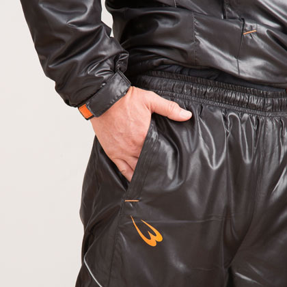 シャギーボア ウォームアップパンツ XL ブラック×オレンジ