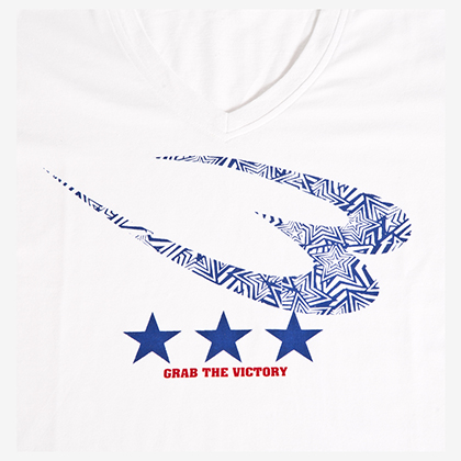 BロゴSTARプリント VネックロングスリーブTシャツ M ブラック
