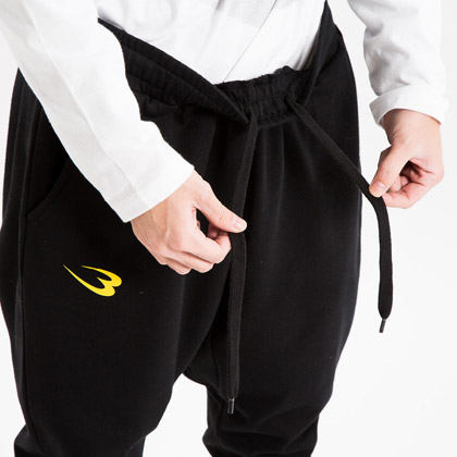 スウェットサルエル7分丈パンツ XL ブラック×イエロー