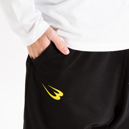 スウェットサルエル7分丈パンツ XL ブラック×イエロー