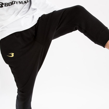 スウェットサルエル7分丈パンツ XL ブラック×イエロー