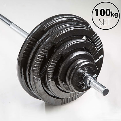 ハンマートーンバーベルセット100kg シャフト180cm