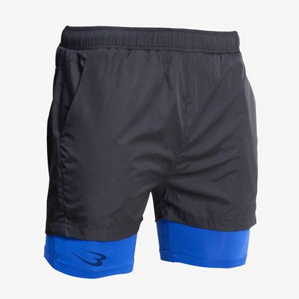 レイヤードGEARハーフパンツ M ブラック×イエロー
