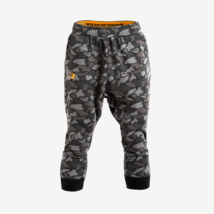 スウェットサルエル7分丈パンツ XL ブラック×イエロー