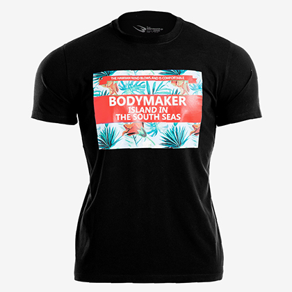 カジュアルプリントTシャツ TROPICAL1 L ブルー