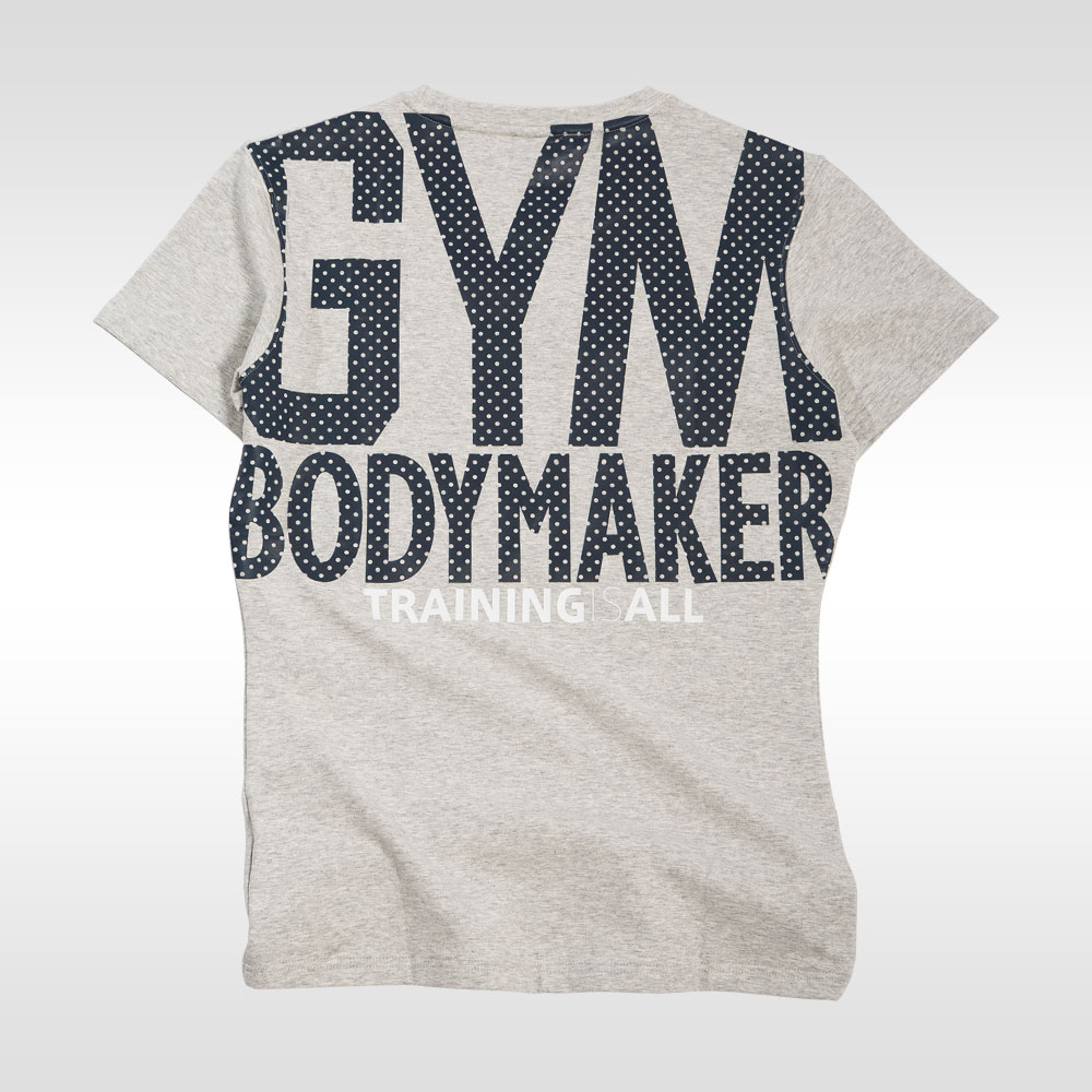 BM・GYM トレーニングクルーネックバックプリント ハーフスリーブ