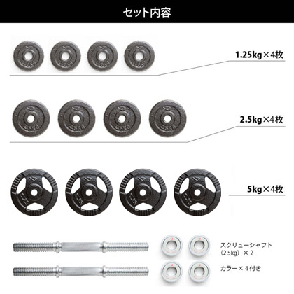 ハンマートーンダンベルセット40kg