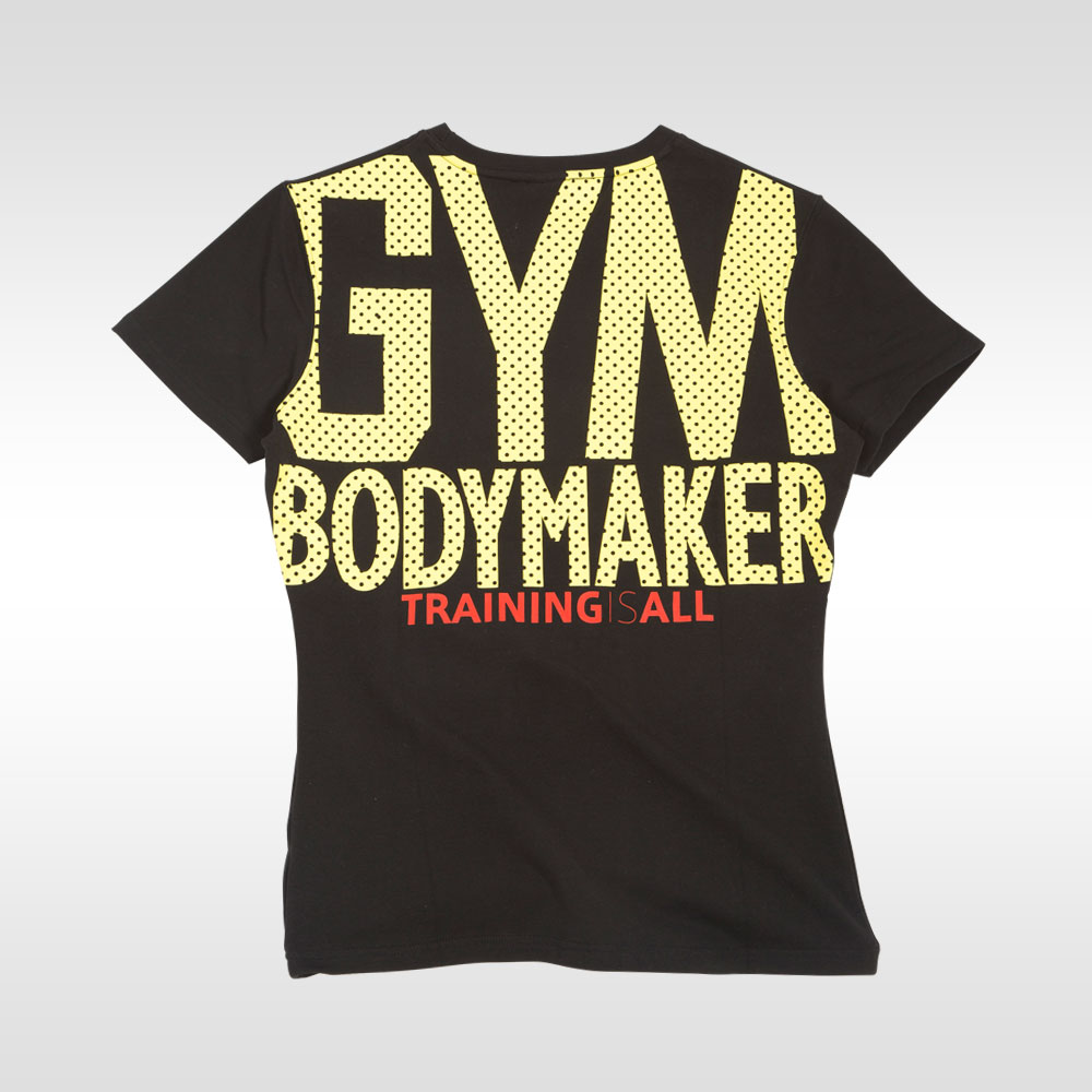 BM・GYM トレーニングクルーネックバックプリント ハーフスリーブ