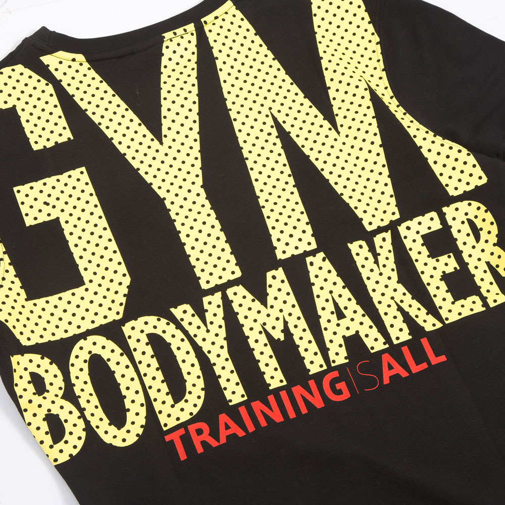 BM・GYM トレーニングクルーネックバックプリント ハーフスリーブ