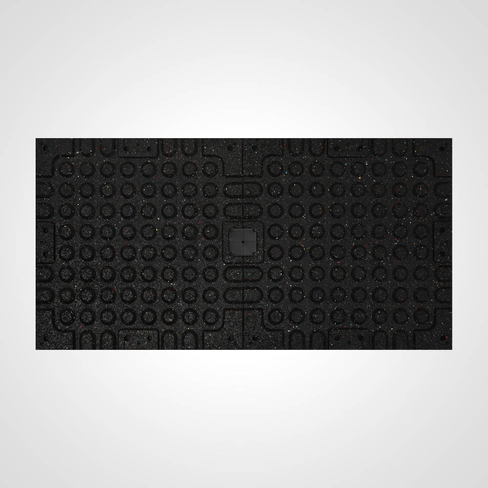 ラバーマット(2cm厚 50cm×50cm) ブラック 6枚セット