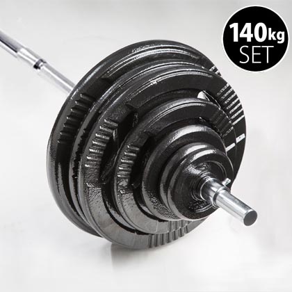 ハンマートーンバーベルセット2 140kg ジョイントシャフト(ダンベルシャフト付き)