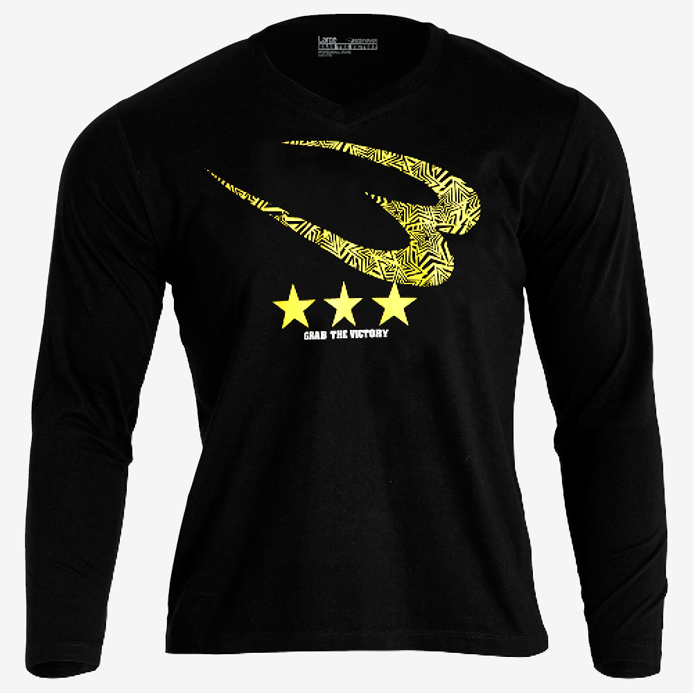 BロゴSTARプリント VネックロングスリーブTシャツ