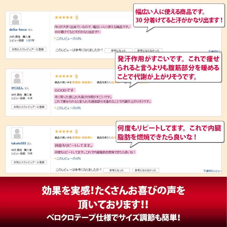 減量用ウエストベルト(面ファスナー)