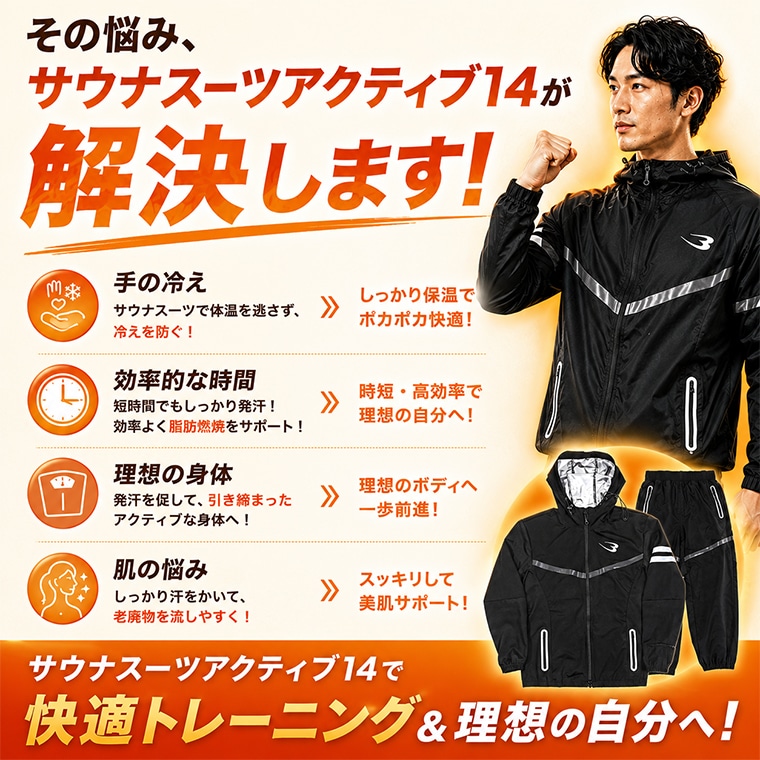 サウナスーツアクティブ１４　セットアップスーツ