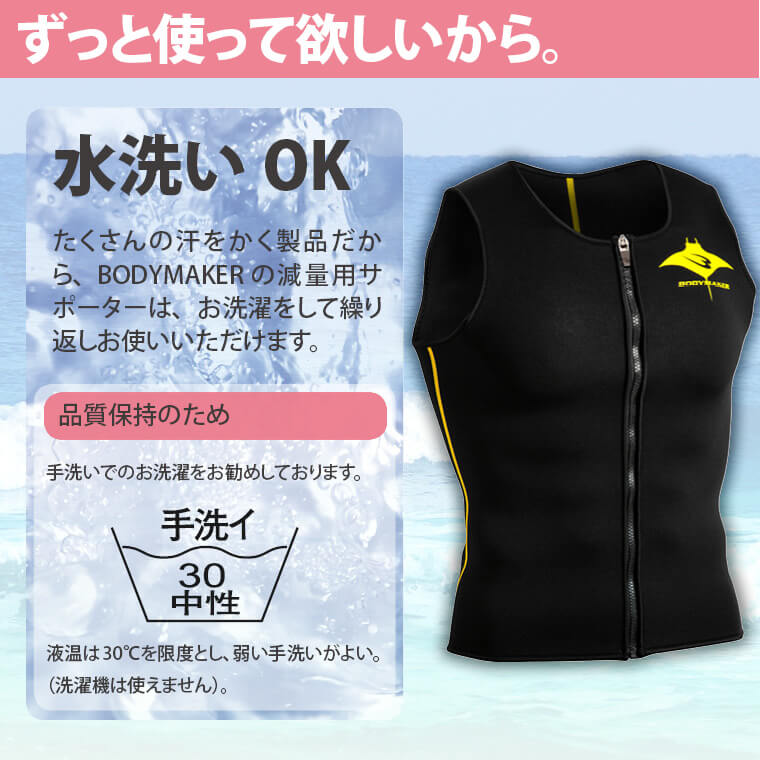 減サポベスト オーシャン 水洗い可能 洗濯