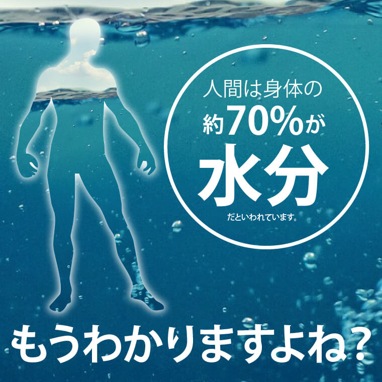 人間の身体は70%が水分