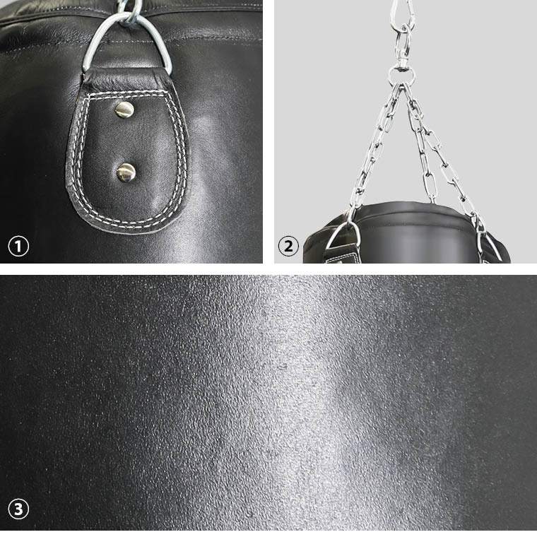 サンドバッグ 高級レザー合皮 フィットネス 空手 ボクシング 130×40cm