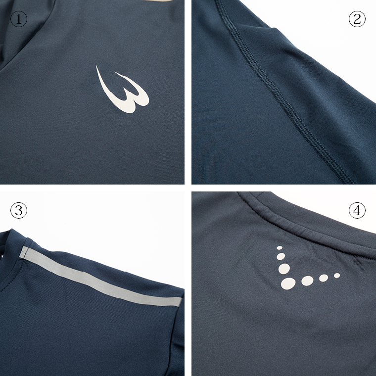 BM・DRY スムース9分丈スリーブ1 スポーツインナー スポーツTシャツ スポーツトップス スポーツコーディネート