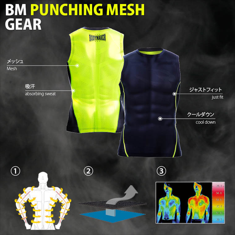 BMパンチングメッシュGEAR ノースリーブ