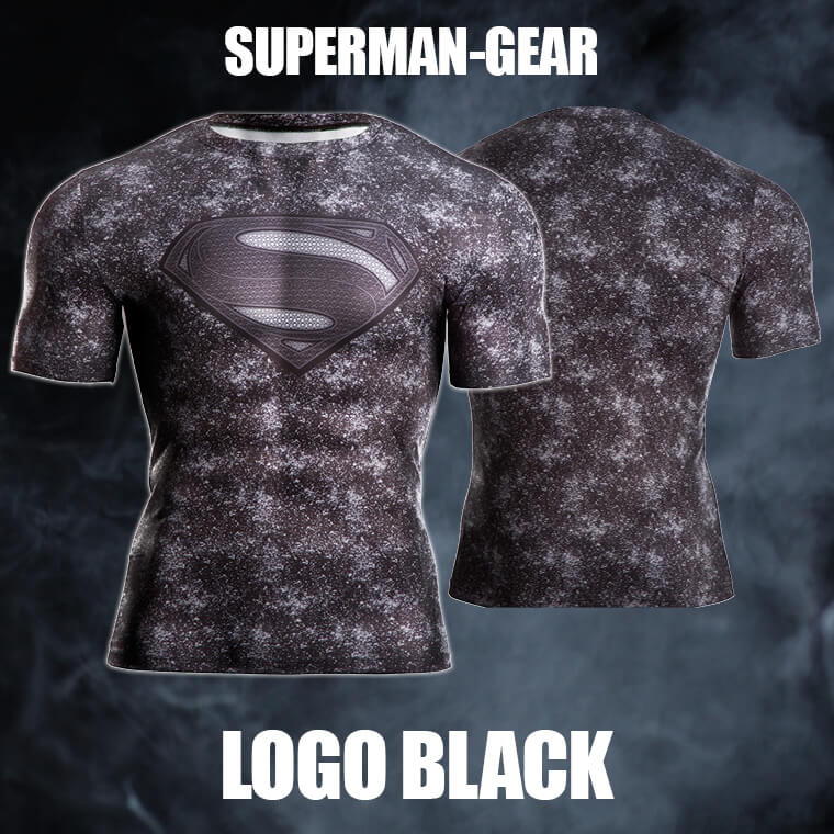 BM・GEAR SUPERMAN LOGO BLACK ハーフスリーブ裏表画像"