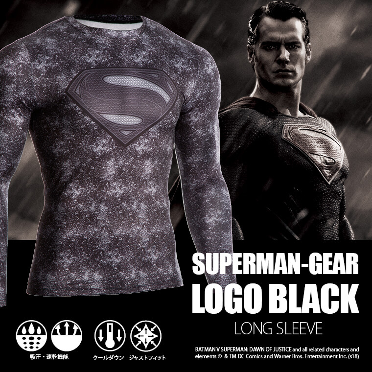BM・GEAR SUPERMAN LOGO BLACK ロングスリーブメイン画像"