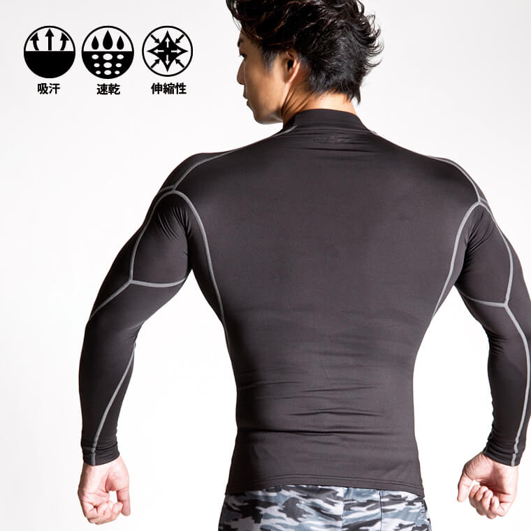 BM・WARM GEAR ロングスリーブ ハイネック着て暖かい