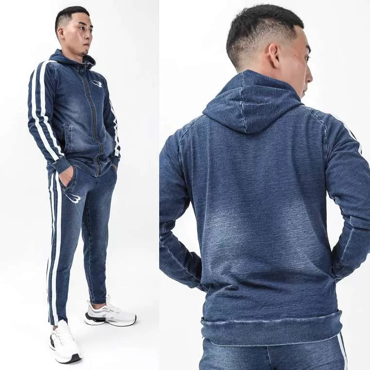 bm plus DENIM-KNIT パーカー