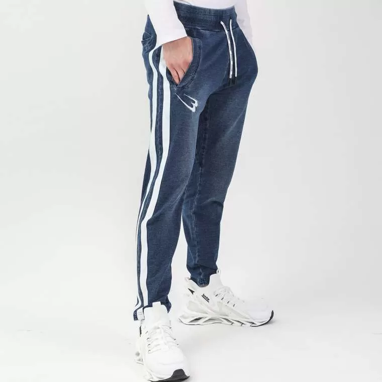 bm plus DENIM-KNIT ロングパンツ