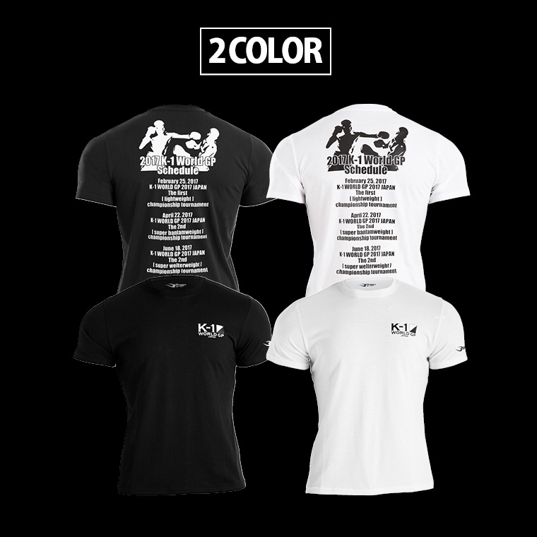 MT139 K−1Tシャツ3 タイトル歴Tシャツ K-1試合お土産 大会試合記念商品 カラーバリエーション2色 ブラック・ホワイト