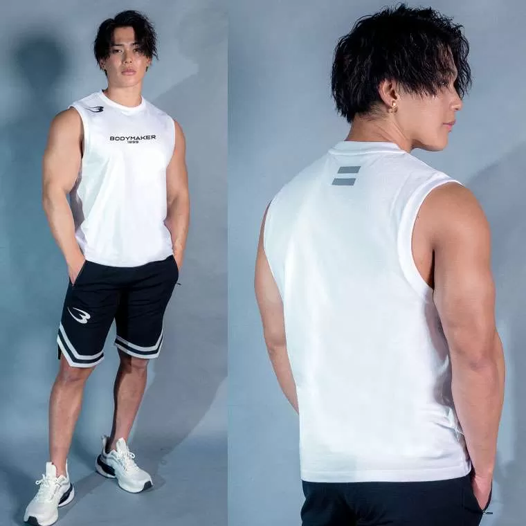 BODYMAKER プリントノースリーブTシャツ