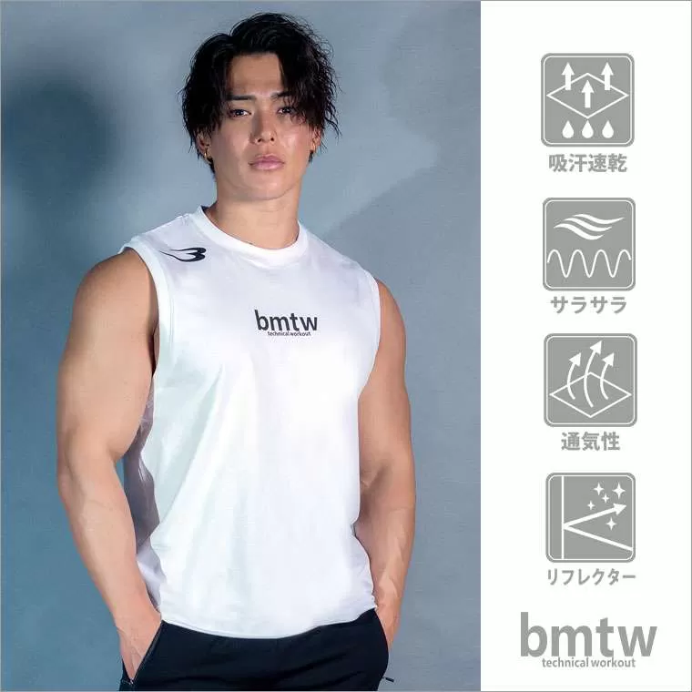 bmtw プリントノースリーブTシャツ