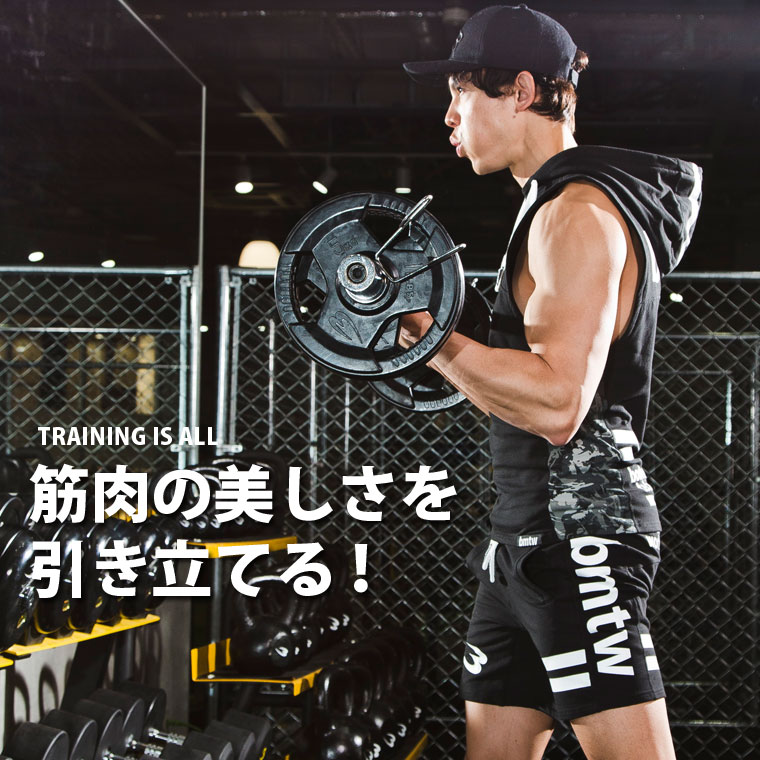 BM・GYMウェア ノースリーブフーディ