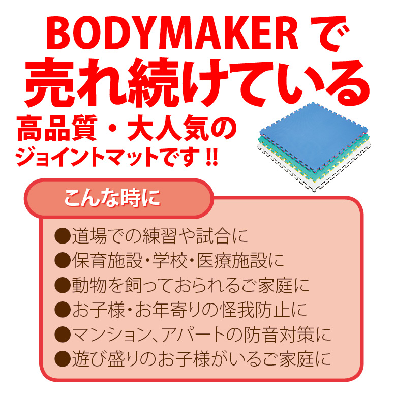 BODYMAKER  リバーシブルジョイントマット　1m×1m　9枚　美品ブルー×レッド