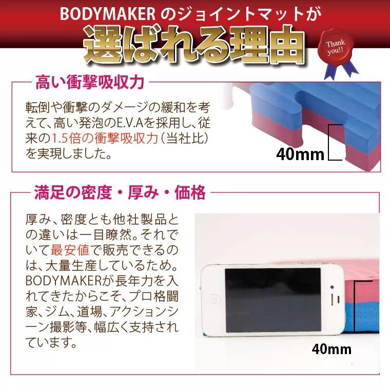 リバーシブルジョイントマット 4cm