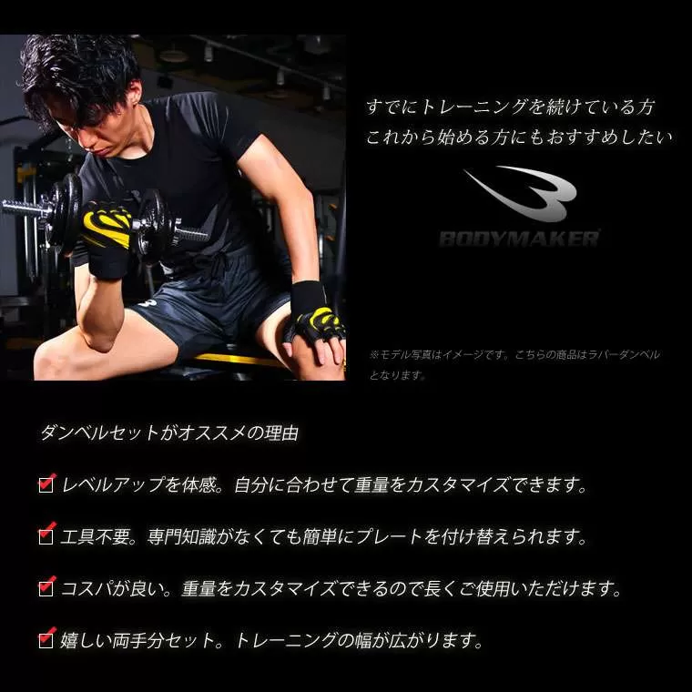 ラバーダンベルセットNR40kg PR003DST40｜BODYMAKER