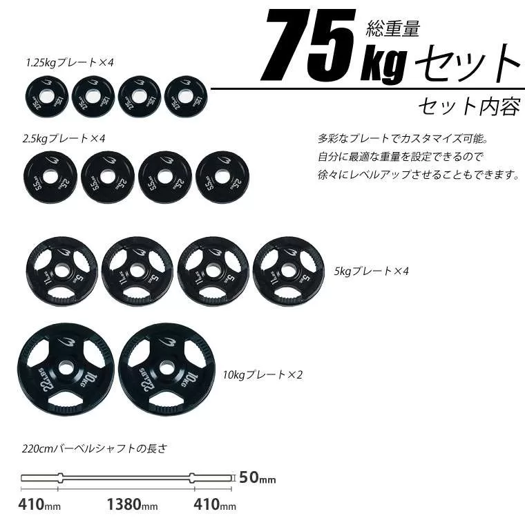 オリンピックバーベルセット4 75kg